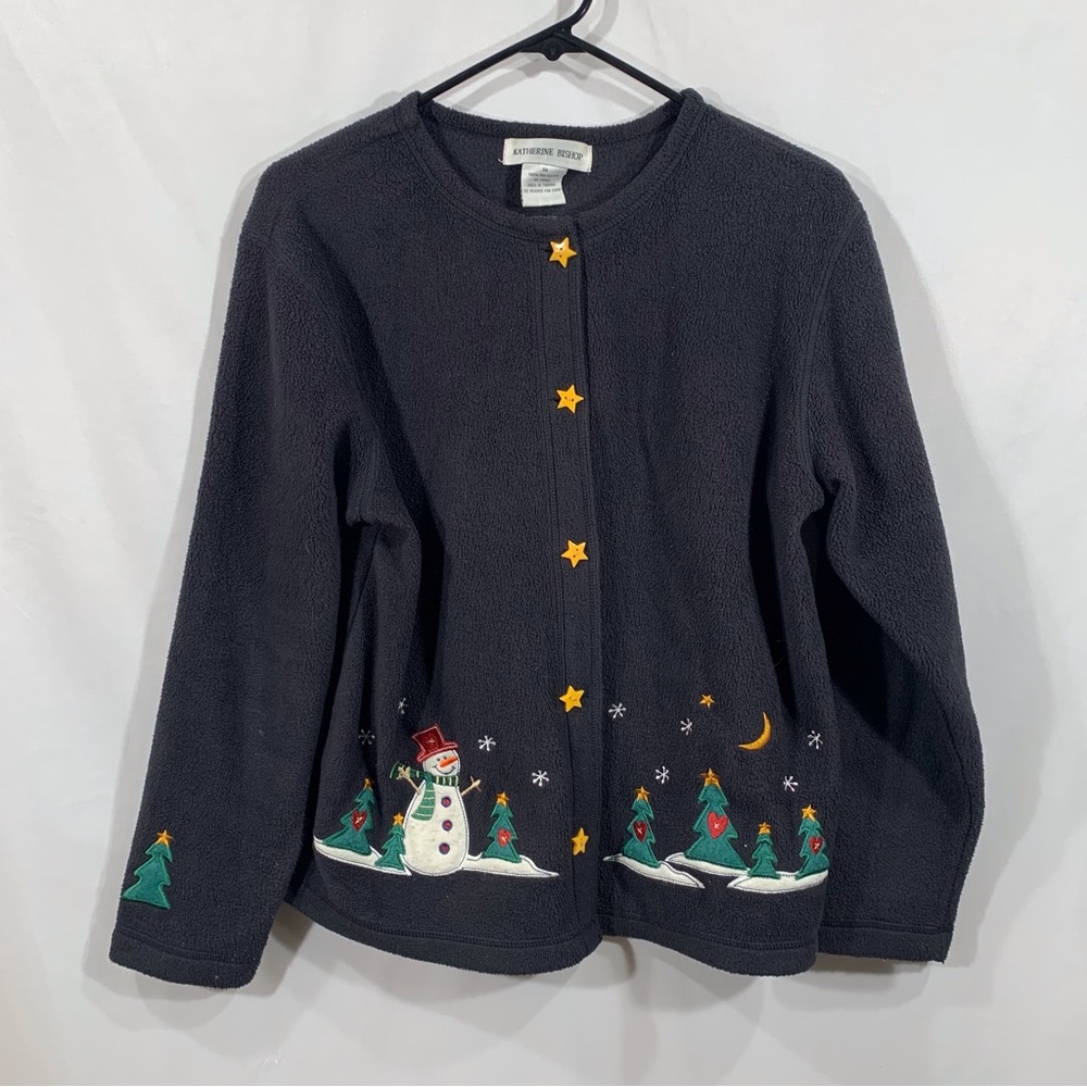 Katherine Bishop Women’s Size Medium Fleece Christmas Sweater.